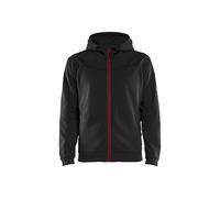 Blakläder Hoodie avec fermeture éclair 3363, Couleur:noir/rouge, Taille:XL