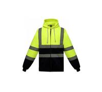 Sweatshirt à capuche zippé haute visibilité Yoko - hi vis yellow/navy S