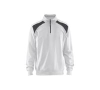 Sweatshirt col camionneur bicolore Blaklader Blanc S