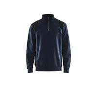 Sweatshirt col camionneur bicolore Blaklader Bleu 3XL