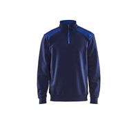 Sweatshirt col camionneur bicolore Blaklader Bleu 3XL