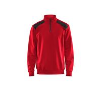 Sweatshirt col camionneur bicolore Blaklader Rouge S