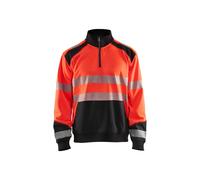 Blaklader 35562528 SWEATSHIRT HAUTE VISIBILITÉ AVEC FERMETURE ÉCLAIR, Rouge/Noir, taille M