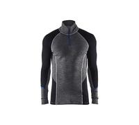 Blakläder Haut sous-vêtement col zippé WARM 48991732 100% Mérino Gris S