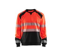 Blaklader 35412528 SWEATSHIRT HAUTE VISIBILITÉ, Rouge/Noir, taille XXL