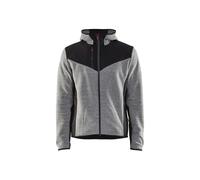 Blakläder Veste tricotée à capuche avec softshell Gris chiné/Noir