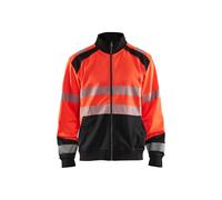 Blakläder Sweatshirt haute visibilité avec fermeture éclair 3558 2528 en deux couleurs, couleur:high vis red/black, taille:S