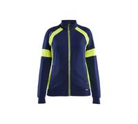 Blakläder Sweat zippé 35681158 haute visibilité femme Marine/Jaune fluo M