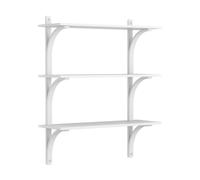 Swedese Étagère Levi à 3 plateau Blanc laqué frêne-aluminium. 90 cm