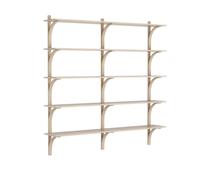 Swedese Étagère Levi à 3 plateau Blanc pigmenté chêne-aluminium. 180 cm