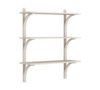 Swedese Étagère Levi à 3 plateau Blanc pigmenté frêne-aluminium. 90 cm
