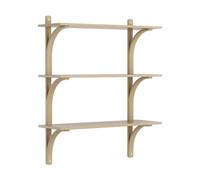 Swedese Étagère Levi à 3 plateau Chêne verni naturel-aluminium. 90 cm