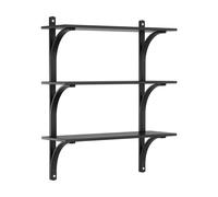 Swedese Étagère Levi à 3 plateau Frêne noirci-aluminium. 90 cm