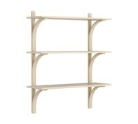 Swedese Étagère Levi à 3 plateau Frêne verni naturel-aluminium. 90 cm