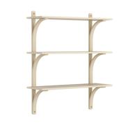 Swedese Étagère Levi à 3 plateau Frêne verni naturel-laiton. 90 cm