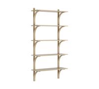 Swedese Étagère Levi à 5 plateau Chêne verni naturel-laiton. 90 cm