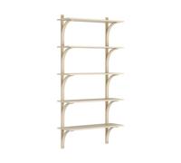 Swedese Étagère Levi à 5 plateau Frêne verni naturel-laiton. 90 cm