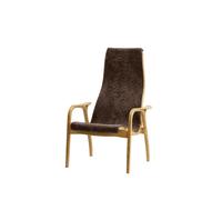 Swedese Fauteuil enfant Lamini peau de mouton espresso. chêne huilé