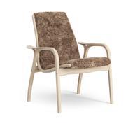 Swedese Fauteuil Laminett chêne pigmenté blanc/peau de mouton Sahara (marron nougat)