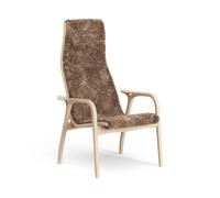 Swedese Fauteuil Lamino hêtre laqué/peau de mouton Sahara (marron nougat)