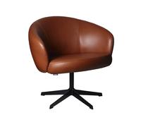 Swedese Fauteuil Rondino cuir elmosoft 33001 marron. pied pivotant laqué noir