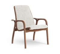 Swedese Laminett Fauteuil Noyer Laqué/Off White/Peau de Mouton