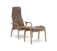 Swedese Lamino Fauteuil Haut Avec Repose-Pieds Chêne Huilé/Sahara/Peau de Mouton