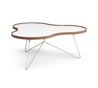 Swedese Table Flower 107x114 cm H45cm-blanc-bord noyer-chrome