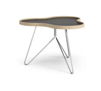 Swedese Table Flower 62x66 cm 45 cm. Noir-bord en chêne-structure chromée