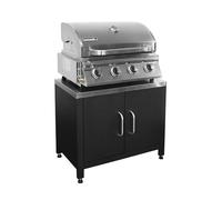 swe arbecue à gaz avec 4 brûleurs à poser avec récupérateur de graisse + Meuble de cuisine extérieure en acier L80cm