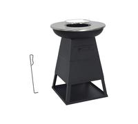 sweeek - Brasero Barbecue Ø59cm Noir avec Grille de Cuisson et Espace de Rangement - Izalco