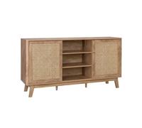 swe uffet décor bois et cannage 2 portes coulissantes 150cm MANI