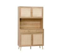 swe uffet décor bois et cannage 4 portes 3 tiroirs 110 cm BOHÈME
