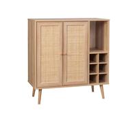 swe uffet range bouteilles décor bois et cannage 83cm BOHÈME