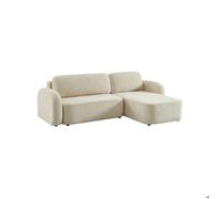 swe anapé d'angle réversible convertible 3 places tissu avec coffre blanc cassé - Nouma NOUMA