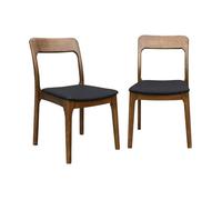 swe haise vintage bois d'hévéa et tissu (lot de 2) ELENA
