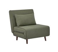 swe hauffeuse convertible tissu piétement bois 1 place kaki Guest