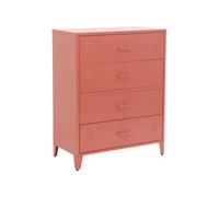 sweeek - Commode industrielle acier 4 tiroirs terracotta - Soho