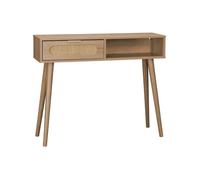 swe onsole scandinave décor bois et cannage arrondi 1 tiroir EVA