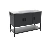 swe uisine d'extérieure en acier noir 3 portes.1 étagère L120cm