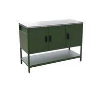 swe uisine d'extérieure en acier vert 3 portes.1 étagère L120cm