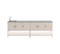 swe uisine extérieure 2 modules en acier inoxydable beige | Naxos