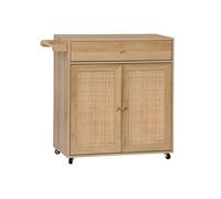 swe esserte de cuisine décor bois et cannage 1 poignée 1 tiroir 2 portes BOHÈME