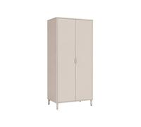swe ressing décor bois et métal 2 étagères 1 penderie beige - Ellie ELLIE
