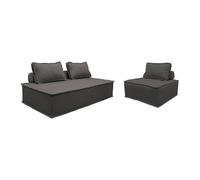 swe nsemble chauffeuses DAO pour canapé modulable en Tissu capitonné 3 Places Gris foncé