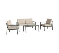 swe nsemble de meubles de jardin en aluminium, 4 places, vert kaki, 140 x 70 x 68 cm