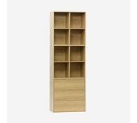 swe tagère. bibliothèque modulable décor Bois chêne 3 éléments - 3 tiroirs 8 niches L 70 x P 35 x H 210cm - Kompo