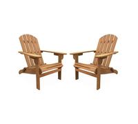 Alice's Garden - Lot de 2 fauteuils de Jardin en Bois - Adirondack Salamanca- Eucalyptus. chaises de terrasse rétro. sièges de Plage