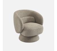 sweeek Fauteuil pivotant 360° Tissu Texturé, Elias, Beige, 76 x 76 x 76,5 cm