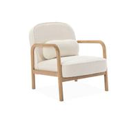 Alice's Garden swe auteuil scandinave Bois d'hévéa et Dossier Arrondi en Bouclette crème - Amelie